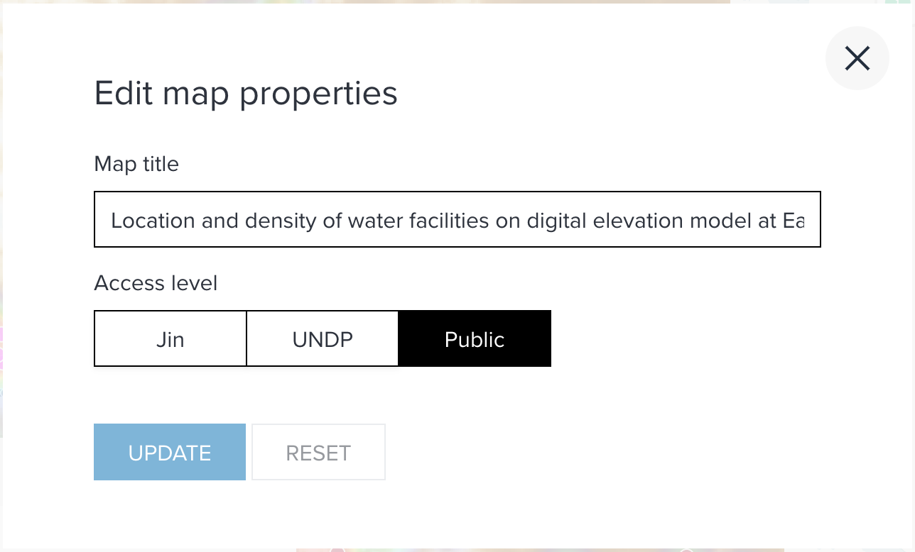 Edit dialog for an example map