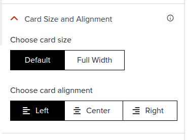 Chapter Slide Settings Panel - Card Size and Alignment